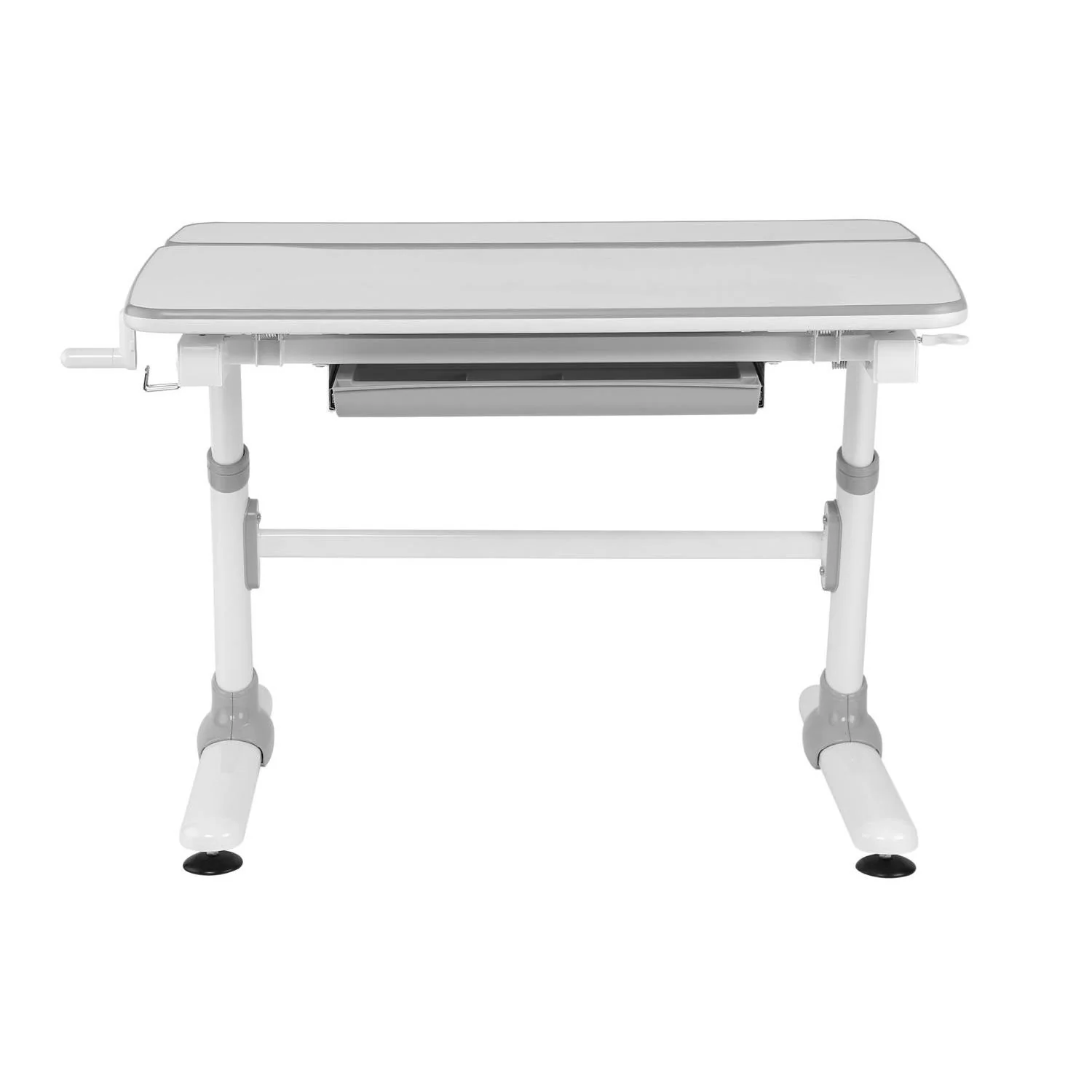 Bureau ergonomique pour enfants avec réglage de la hauteur et de l'inclinaison Table d'école pour enfants jusqu'à 100kg Tiroir Crochets pour sacs – Image 3
